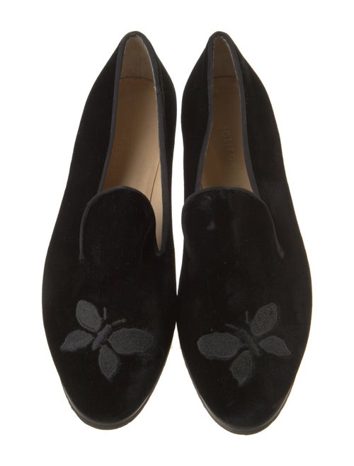 Bottega Veneta Velvet Embroidered Accent Loafers