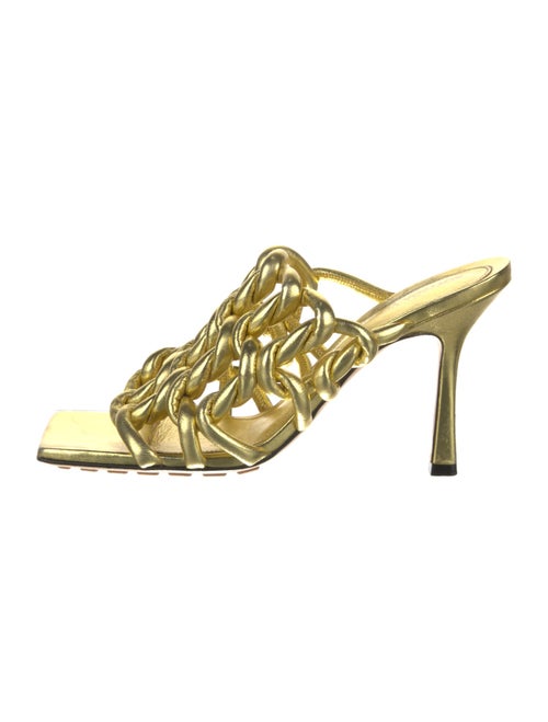 Bottega Veneta Leather Braided Accents Slides