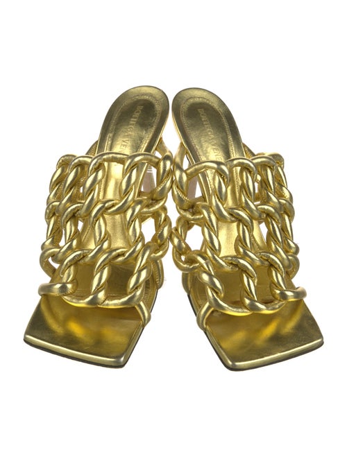 Bottega Veneta Leather Braided Accents Slides