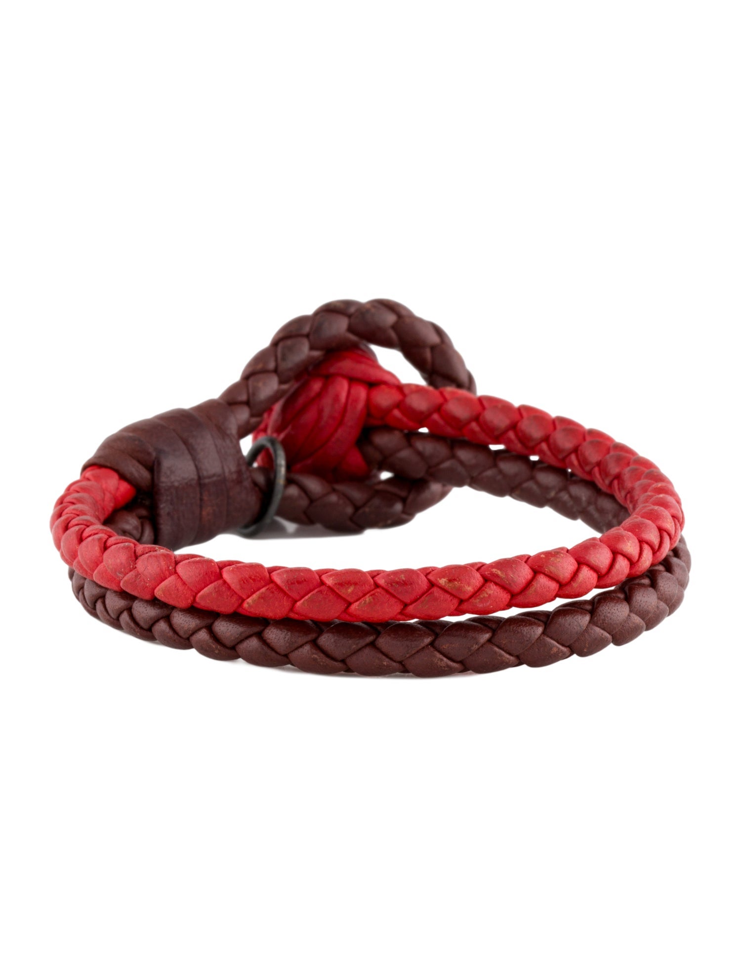 Bottega Veneta Leather Intrecciato Double Strand Wrap Bracelet