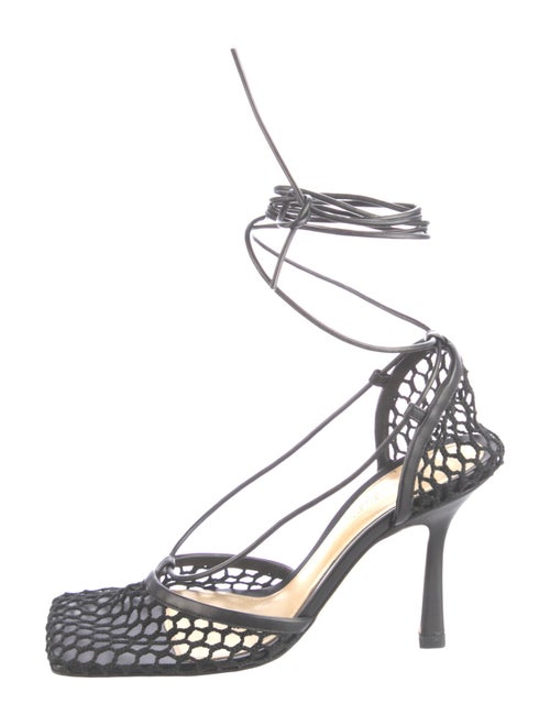 Bottega Veneta Mesh Leather Trim Embellishment D'Orsay Pumps