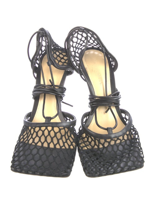 Bottega Veneta Mesh Leather Trim Embellishment D'Orsay Pumps