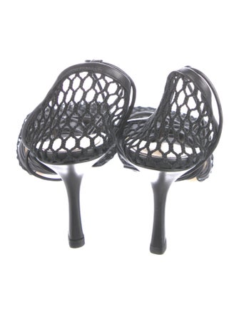 Bottega Veneta Mesh Leather Trim Embellishment D'Orsay Pumps