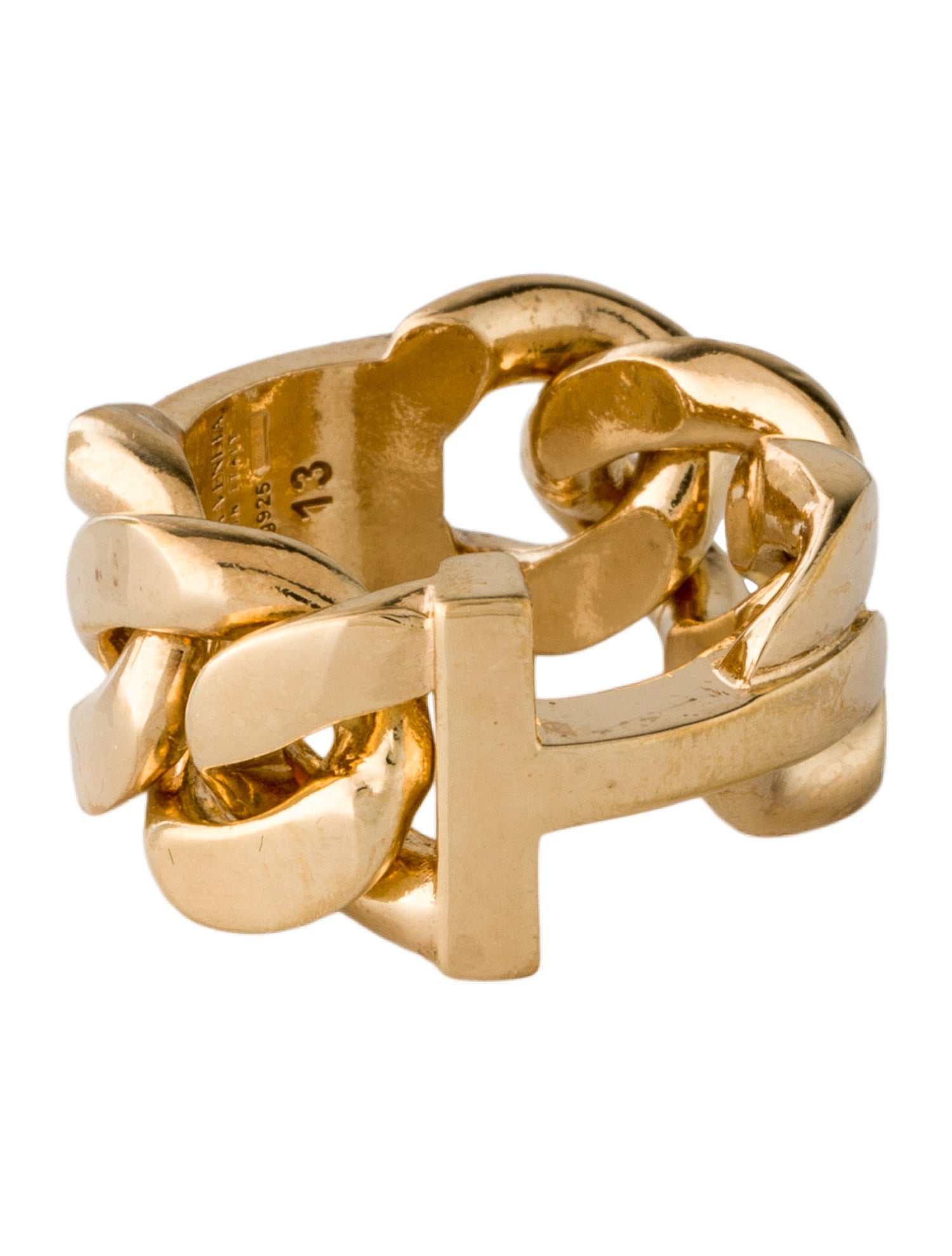 Bottega Veneta Alphabet 'T' Band Ring