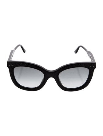 Bottega Veneta Intrecciato Weave Wayfarer Sunglasses