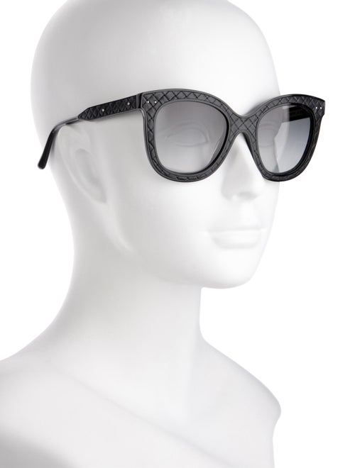 Bottega Veneta Intrecciato Weave Wayfarer Sunglasses