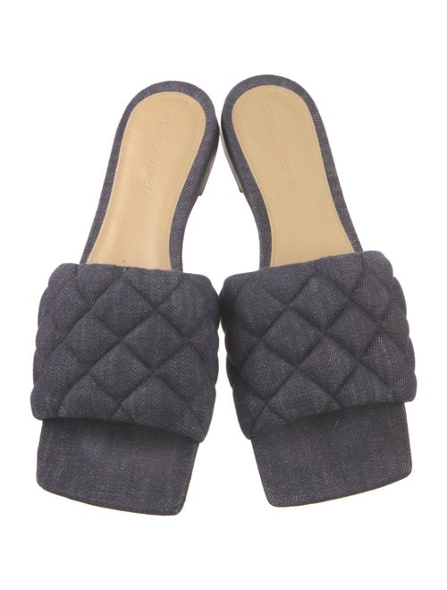 Bottega Veneta Quilted Pattern Denim Slides