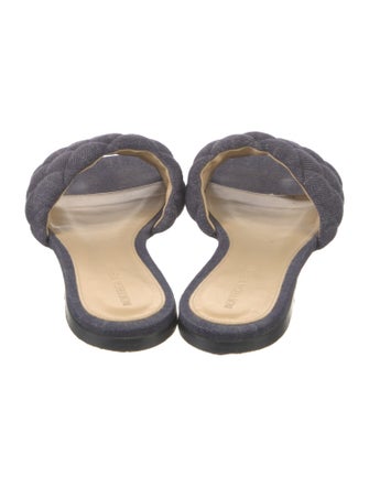 Bottega Veneta Quilted Pattern Denim Slides