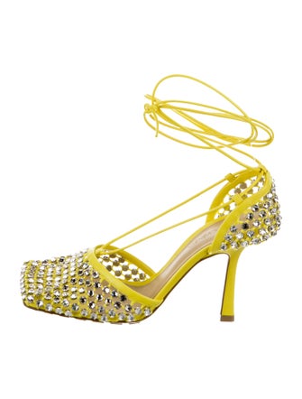 Bottega Veneta Mesh Crystal Embellishments D'Orsay Pumps