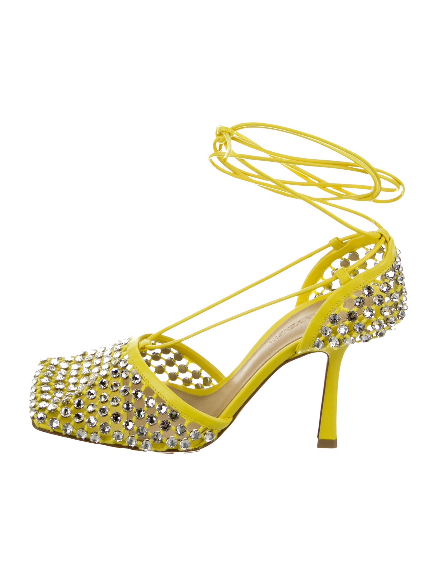 Bottega Veneta Mesh Crystal Embellishments D'Orsay Pumps
