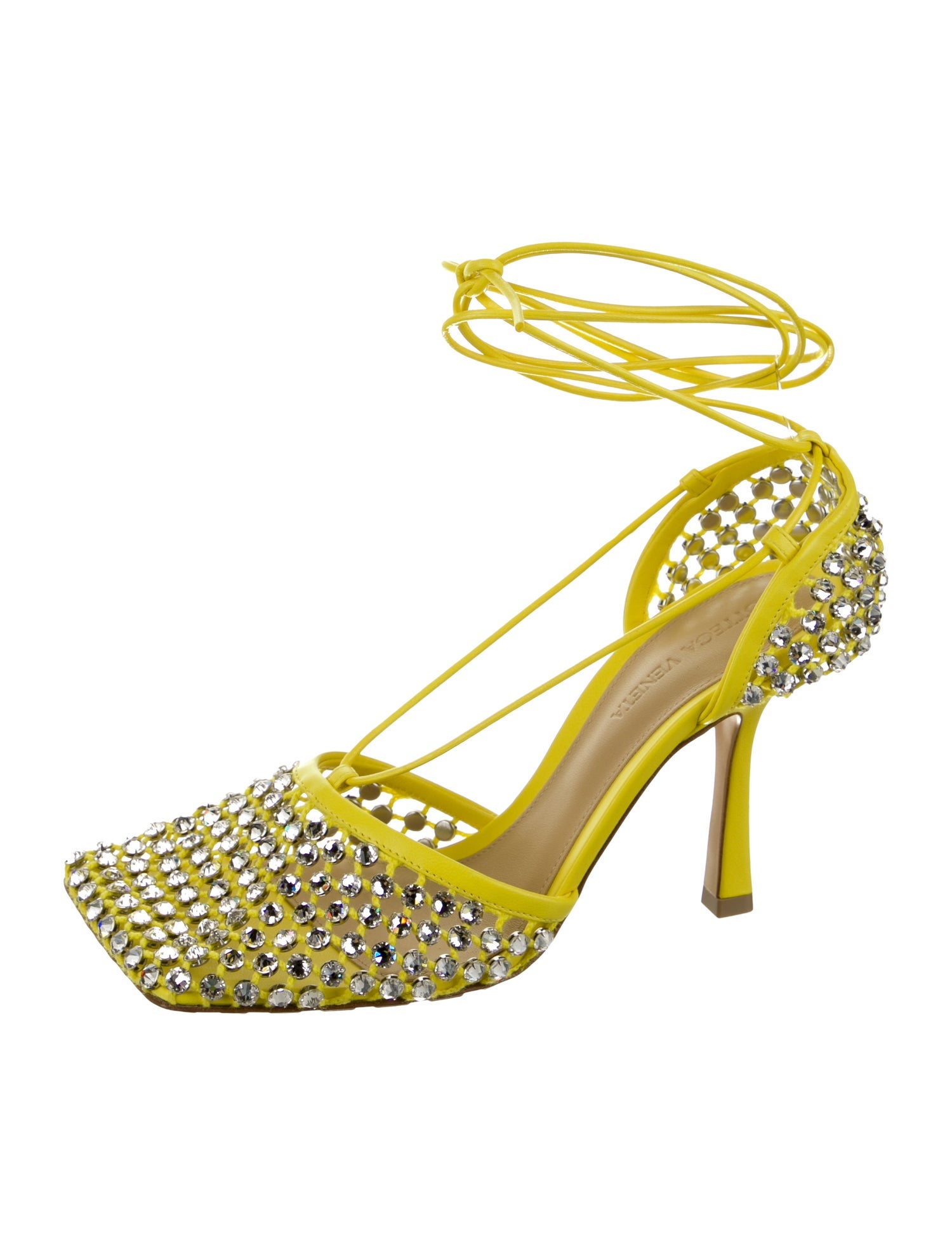 Bottega Veneta Mesh Crystal Embellishments D'Orsay Pumps