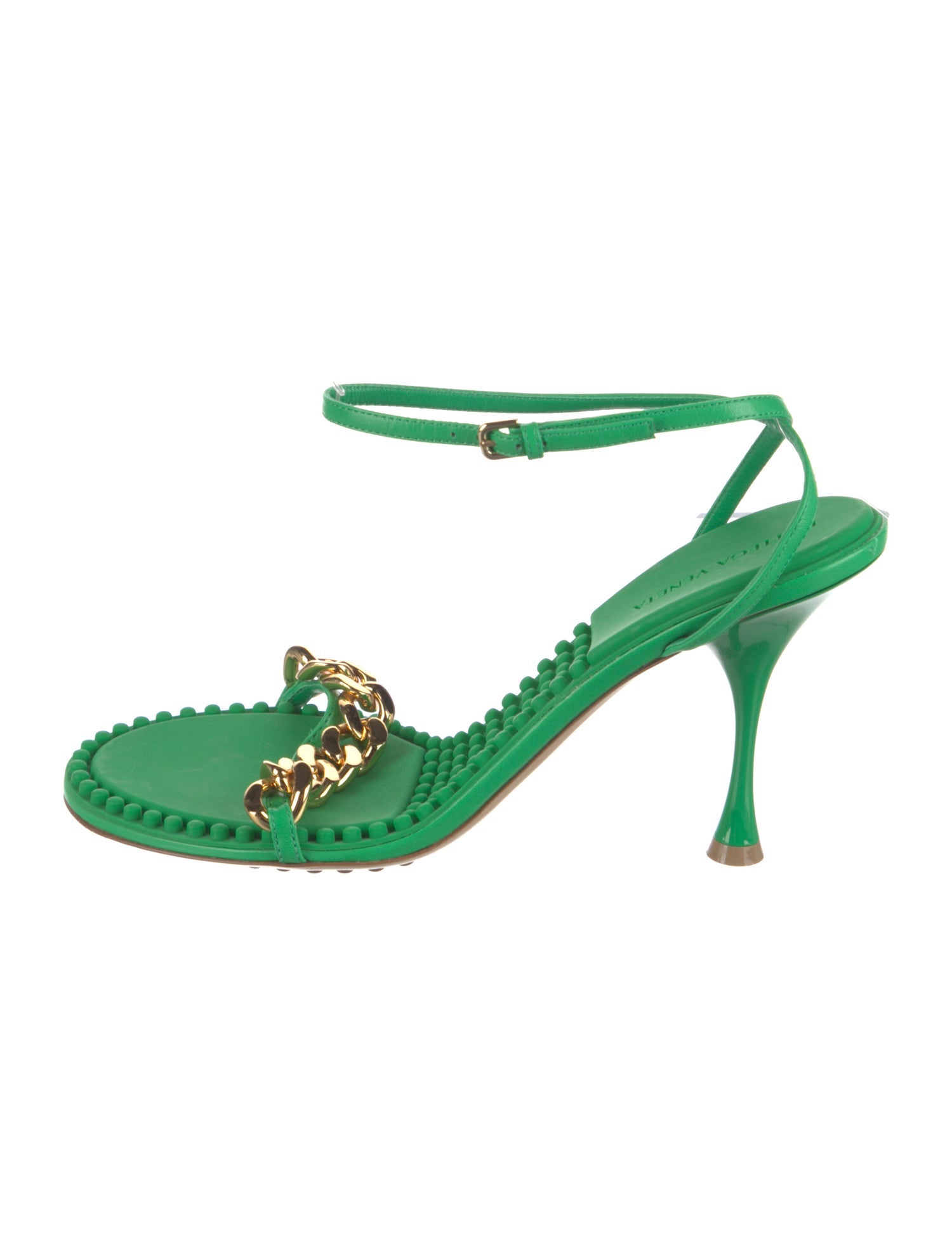 Bottega Veneta Leather Chain-Link Accents Sandals