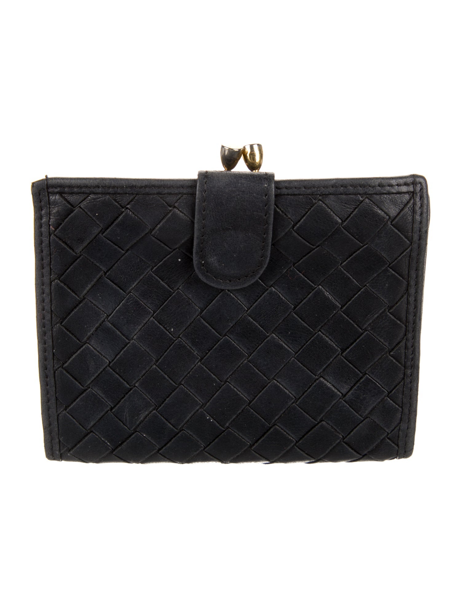 Bottega Veneta Vintage Intrecciato Weave French Purse