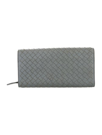 Bottega Veneta Intrecciato Weave Leather Continental Wallet