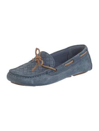 Bottega Veneta Intrecciato Weave Suede Moccasins