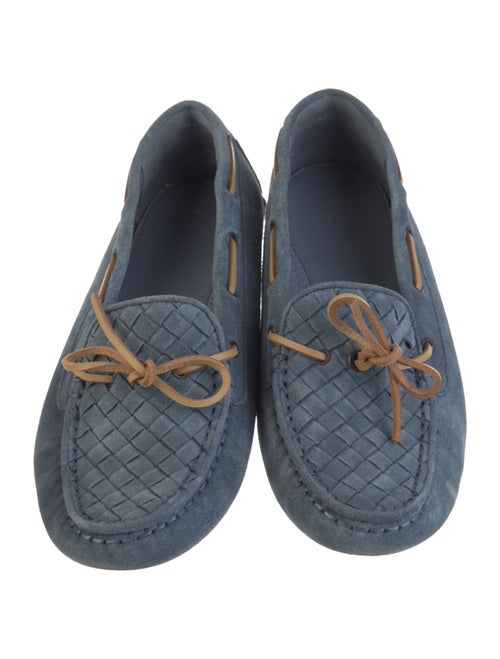 Bottega Veneta Intrecciato Weave Suede Moccasins
