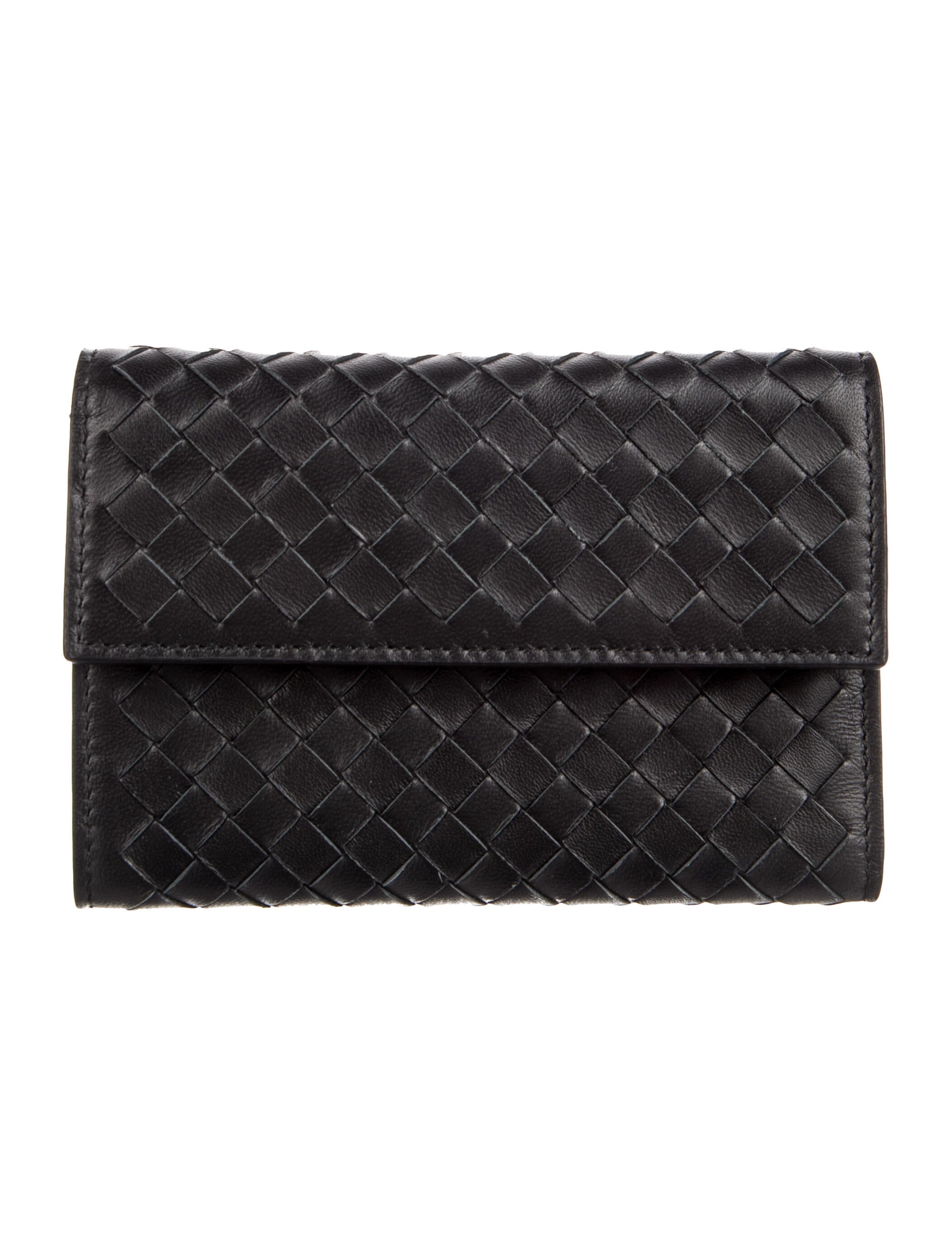 Bottega Veneta Intrecciato Weave Leather Compact Wallet