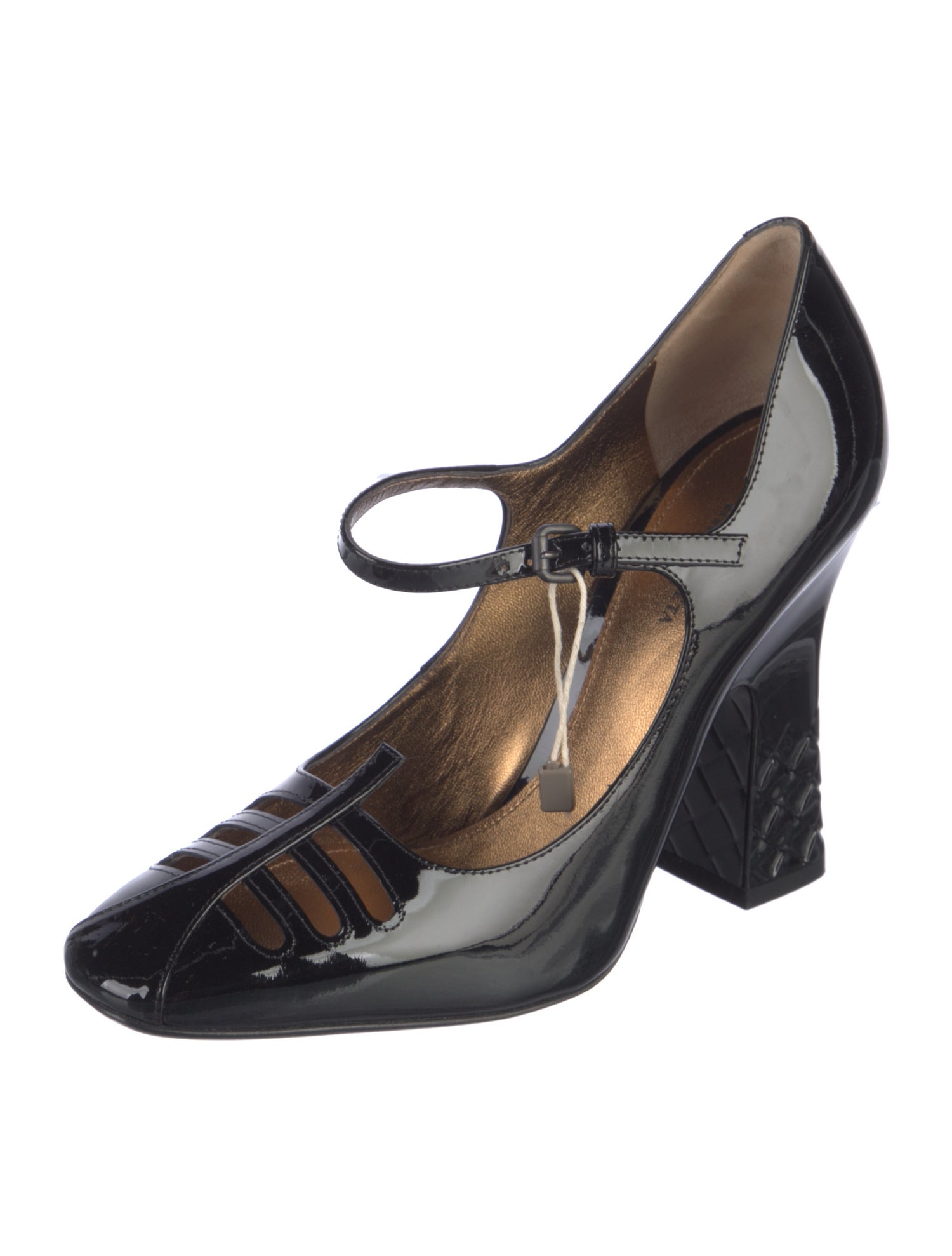 Bottega Veneta Patent Leather Cutout Accent D'Orsay Pumps