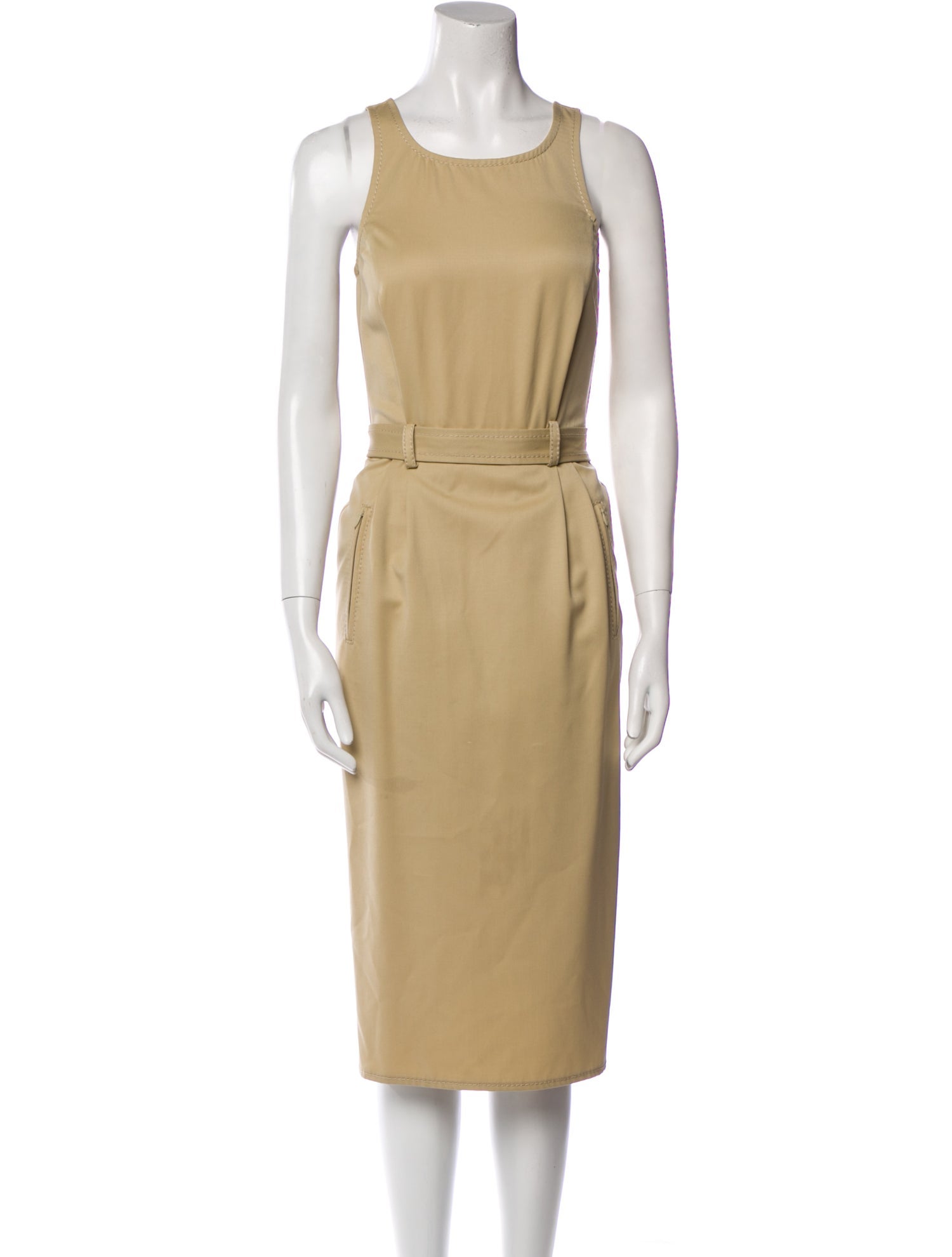Bottega Veneta Scoop Neck Midi Length Dress
