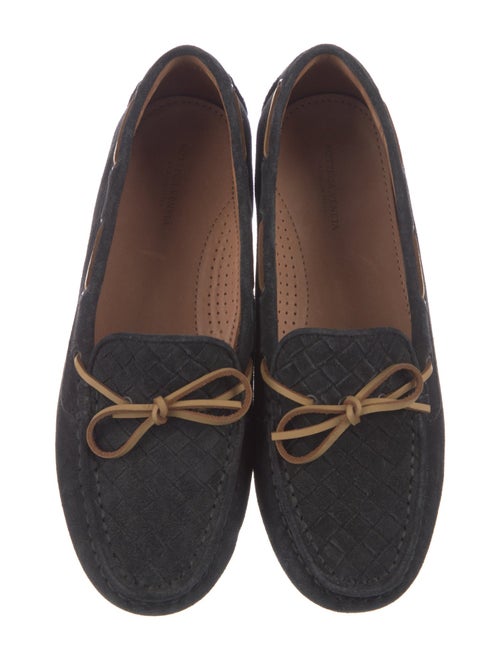 Bottega Veneta Intrecciato Weave Suede Moccasins
