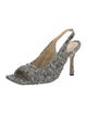 Bottega Veneta Tweed Tweed Pattern Slingback Sandals