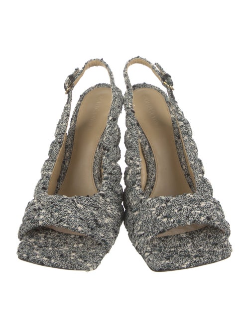 Bottega Veneta Tweed Tweed Pattern Slingback Sandals