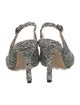 Bottega Veneta Tweed Tweed Pattern Slingback Sandals