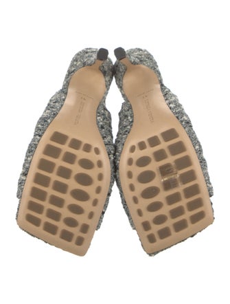 Bottega Veneta Tweed Tweed Pattern Slingback Sandals