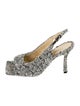 Bottega Veneta Tweed Tweed Pattern Slingback Sandals