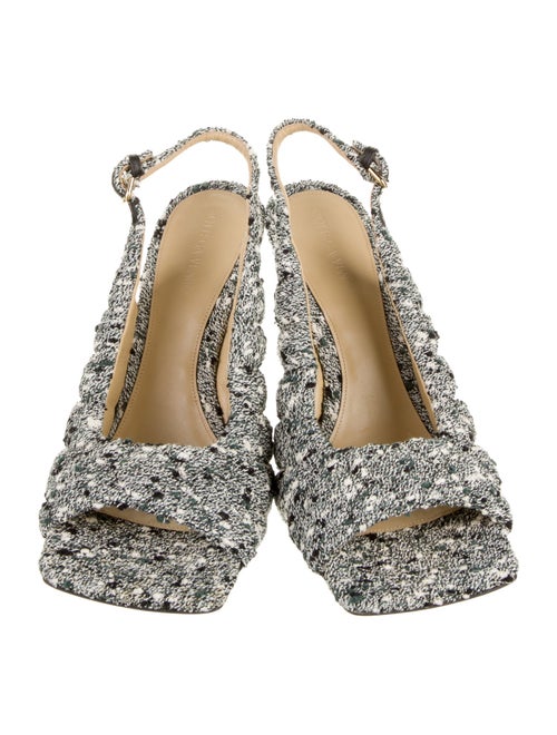 Bottega Veneta Tweed Tweed Pattern Slingback Sandals