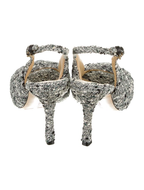 Bottega Veneta Tweed Tweed Pattern Slingback Sandals