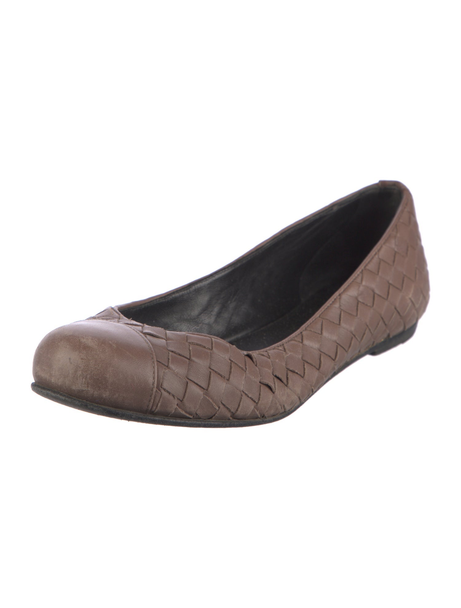 Bottega Veneta Intrecciato Weave Leather Flats