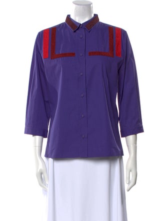 Bottega Veneta Three-Quarter Sleeve Button-Up Top