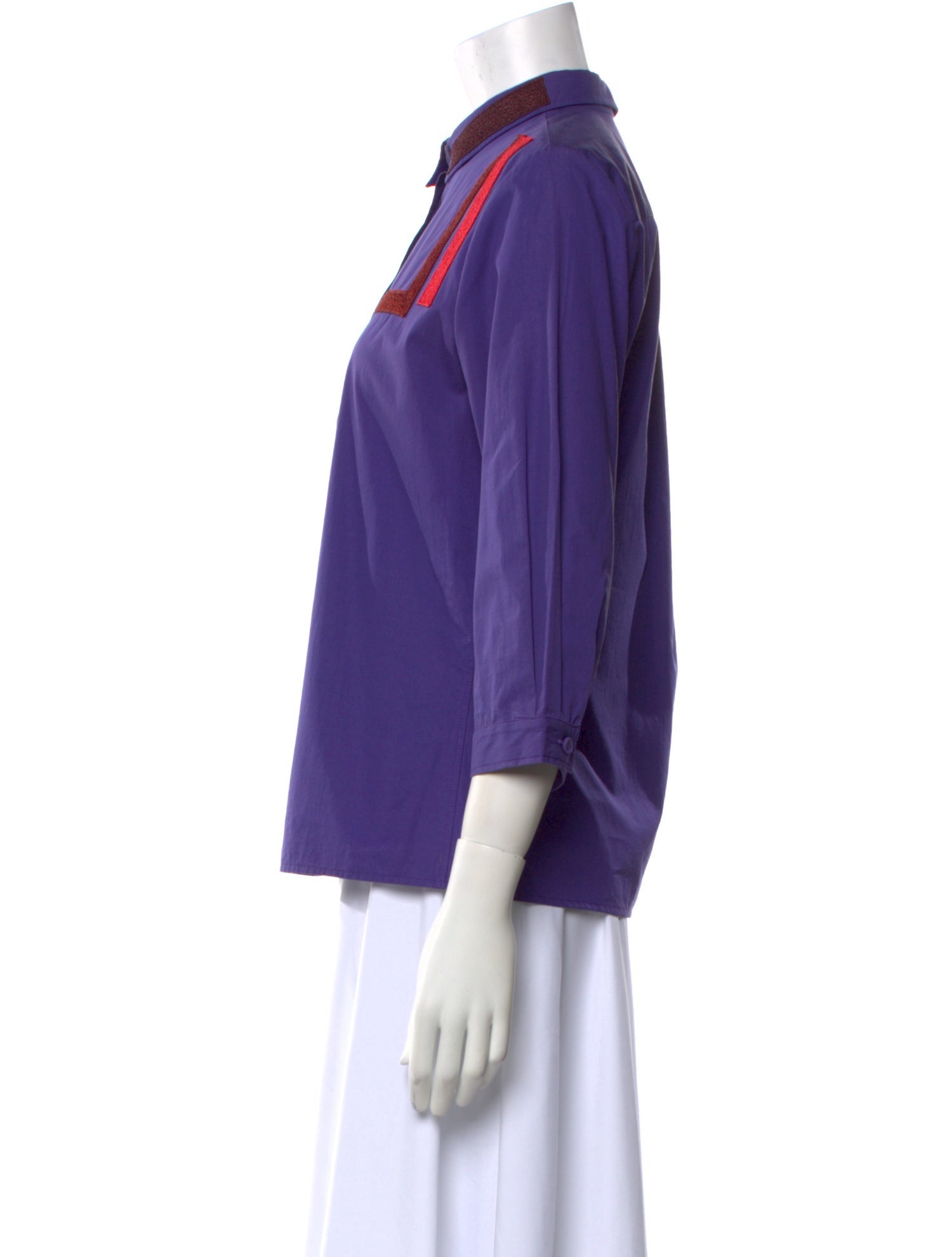 Bottega Veneta Three-Quarter Sleeve Button-Up Top