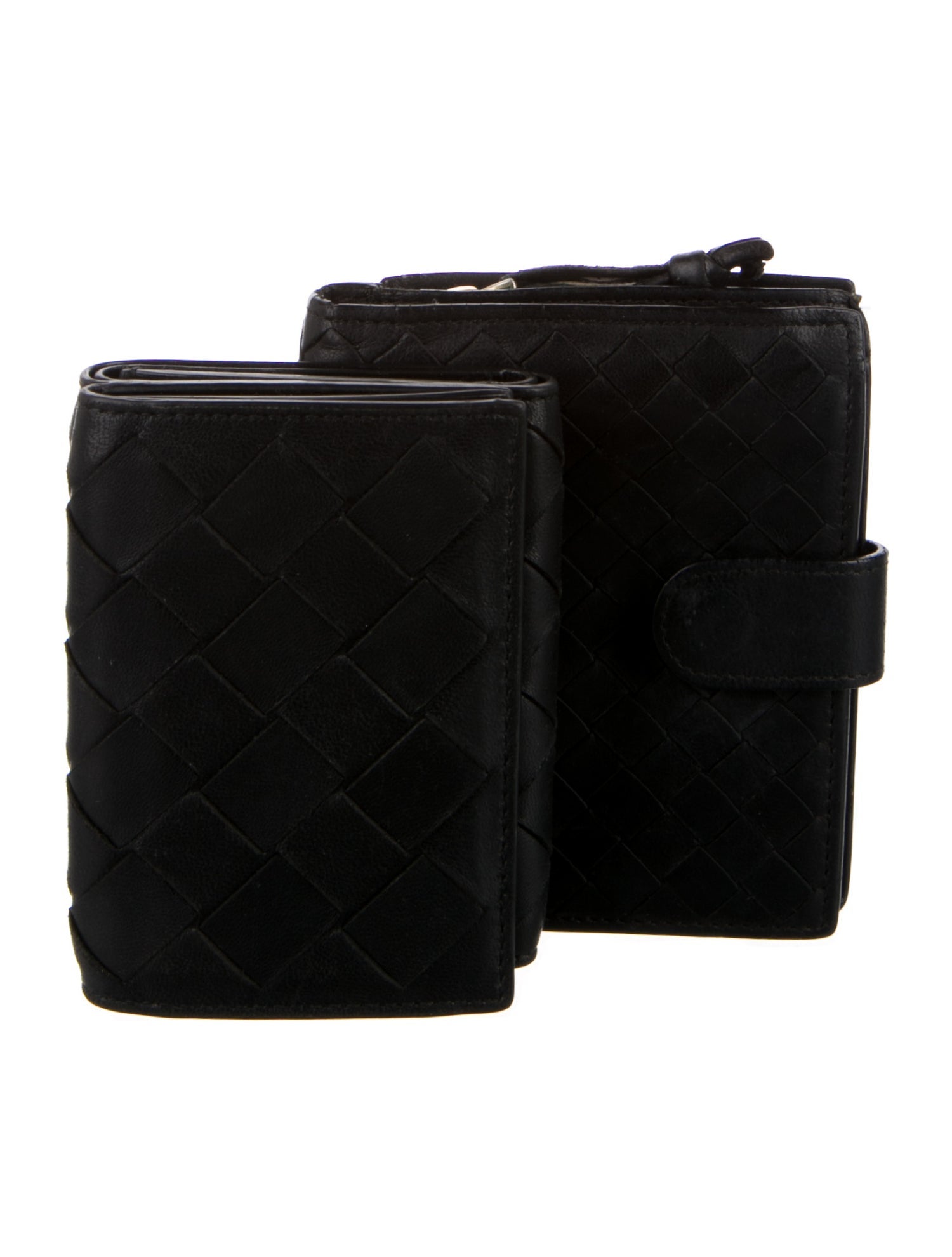 Bottega Veneta Intrecciato Weave Leather French Purse