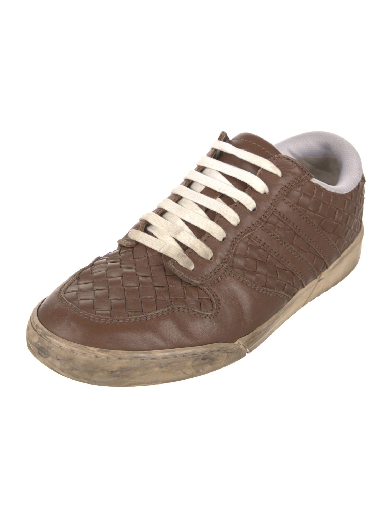 Bottega Veneta Intrecciato Weave Leather Sneakers