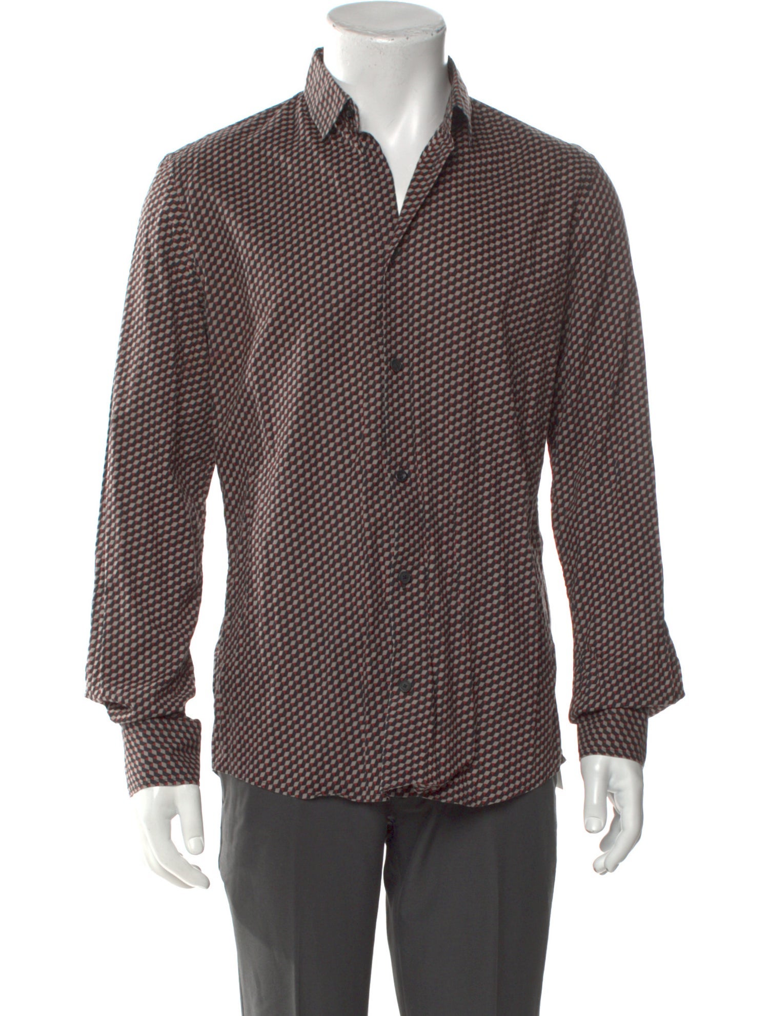 Bottega Veneta Printed Long Sleeve Dress Shirt