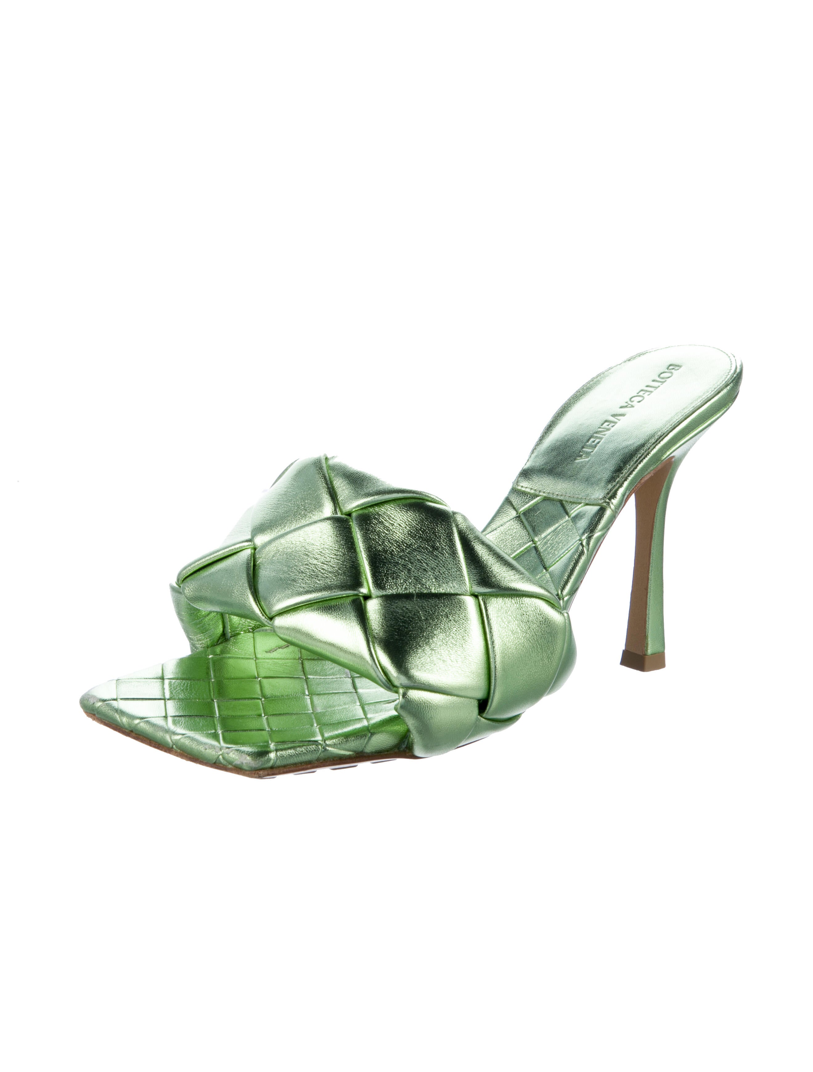 Bottega Veneta Intrecciato Weave Leather Slides