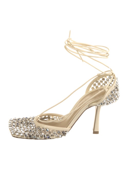 Bottega Veneta Leather Crystal Embellishments D'Orsay Pumps