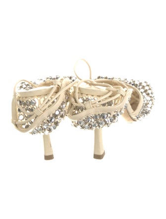 Bottega Veneta Leather Crystal Embellishments D'Orsay Pumps