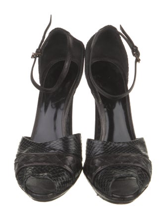 Bottega Veneta Intrecciato Weave Snakeskin D'Orsay Pumps