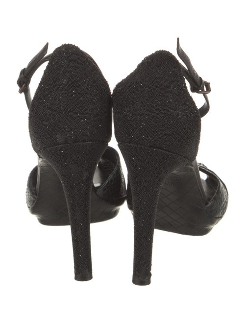 Bottega Veneta Intrecciato Weave Snakeskin D'Orsay Pumps