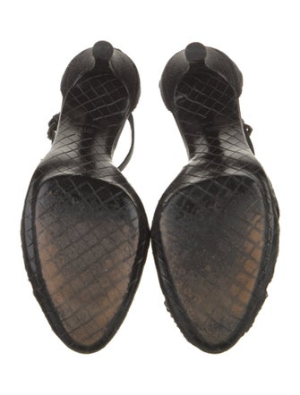 Bottega Veneta Intrecciato Weave Snakeskin D'Orsay Pumps