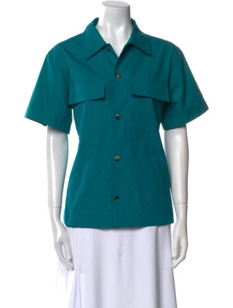 Bottega Veneta Short Sleeve Button-Up Top