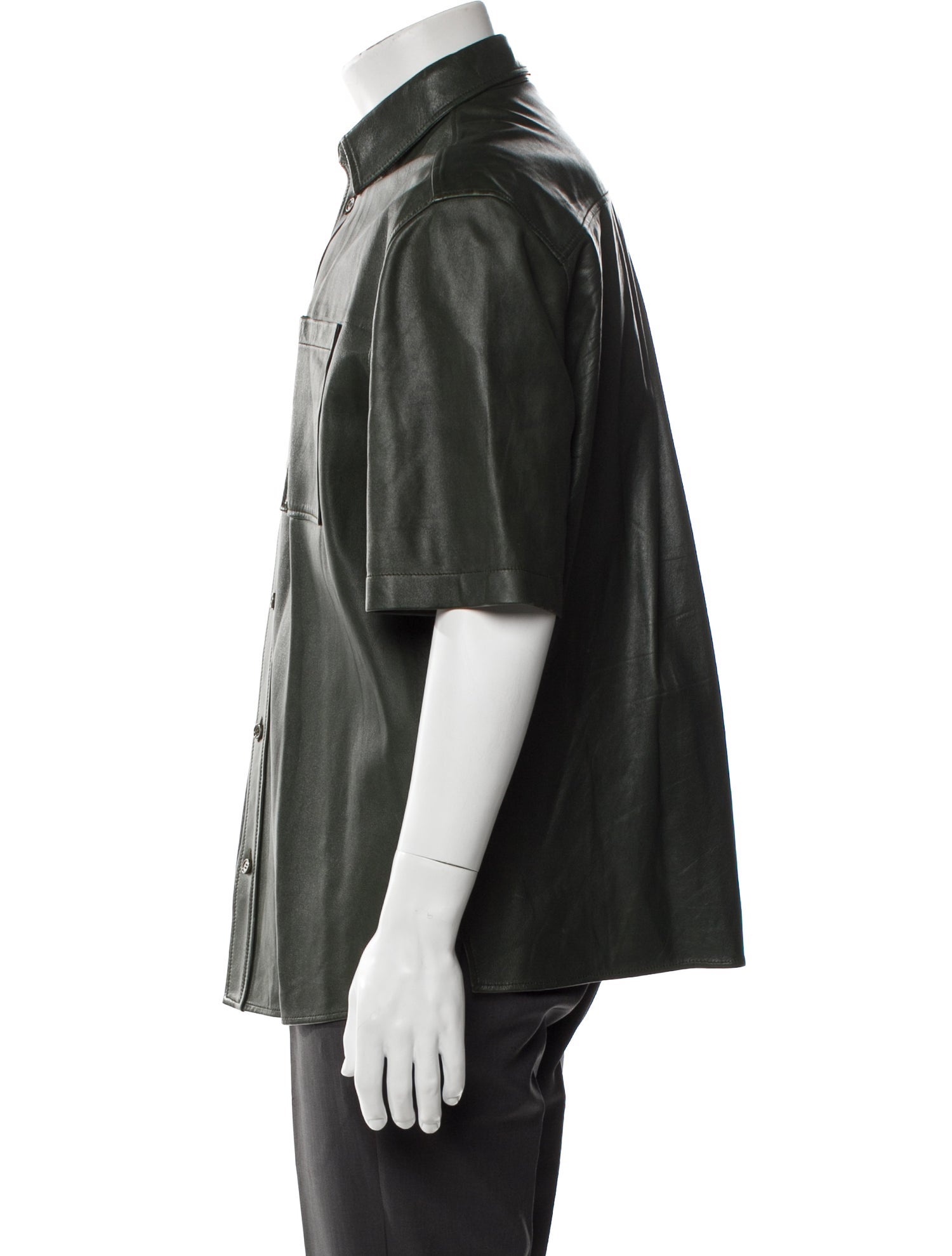 Bottega Veneta Lamb Leather Short Sleeve Shirt