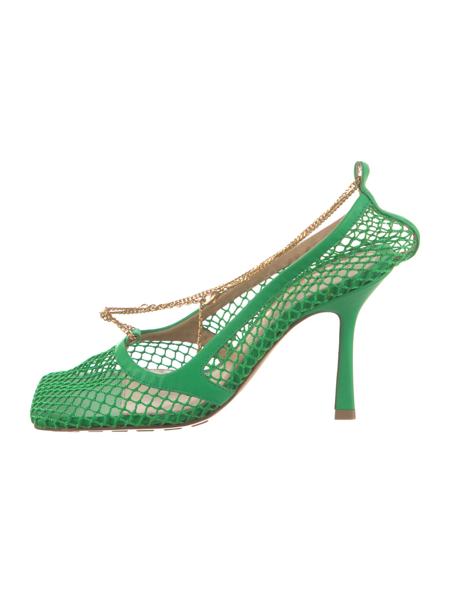Bottega Veneta Mesh Chain-Link Accents Slingback Pumps