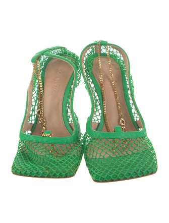 Bottega Veneta Mesh Chain-Link Accents Slingback Pumps
