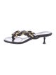 Bottega Veneta Leather Chain-Link Accents Slides
