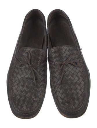 Bottega Veneta Intrecciato Weave Leather Boat Shoes