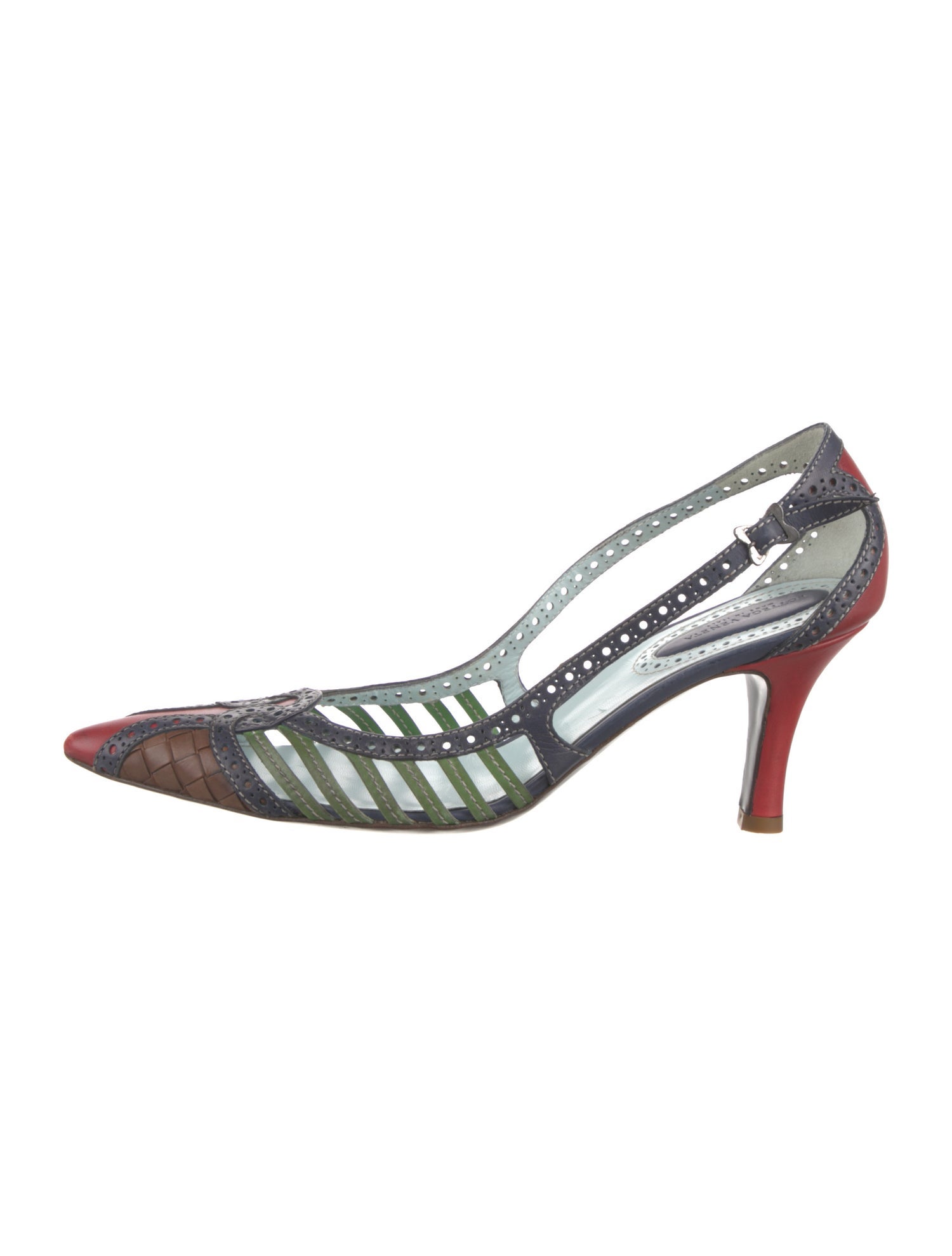 Bottega Veneta Intrecciato Weave Leather Slingback Pumps